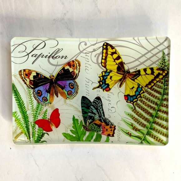 Michel Design Works Glass Butterfly Papillon Soap Dish NWT - Picture 3 of 7